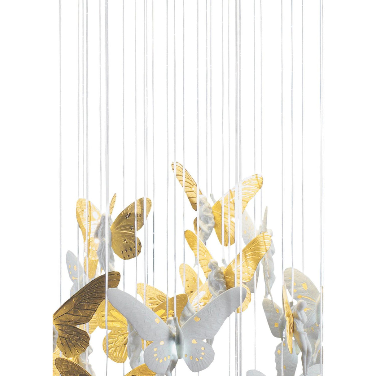 LLADRO' Chandelier Niagara 060 M Lustro Oro 155x60cm Porcellana