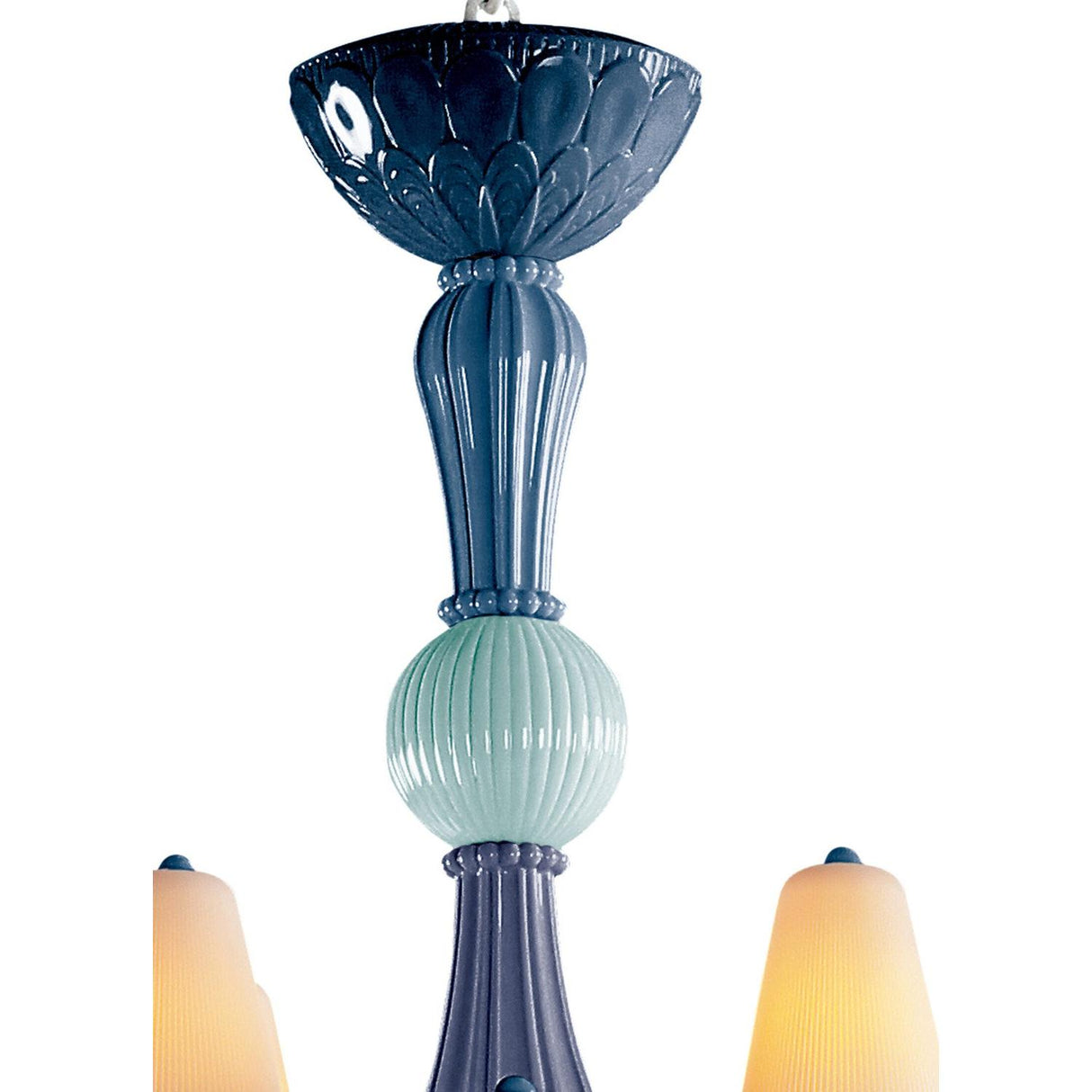 LLADRO' Chandelier Ivy e Seed 20 Luci Medio Oceano 138x115cm Porcellana