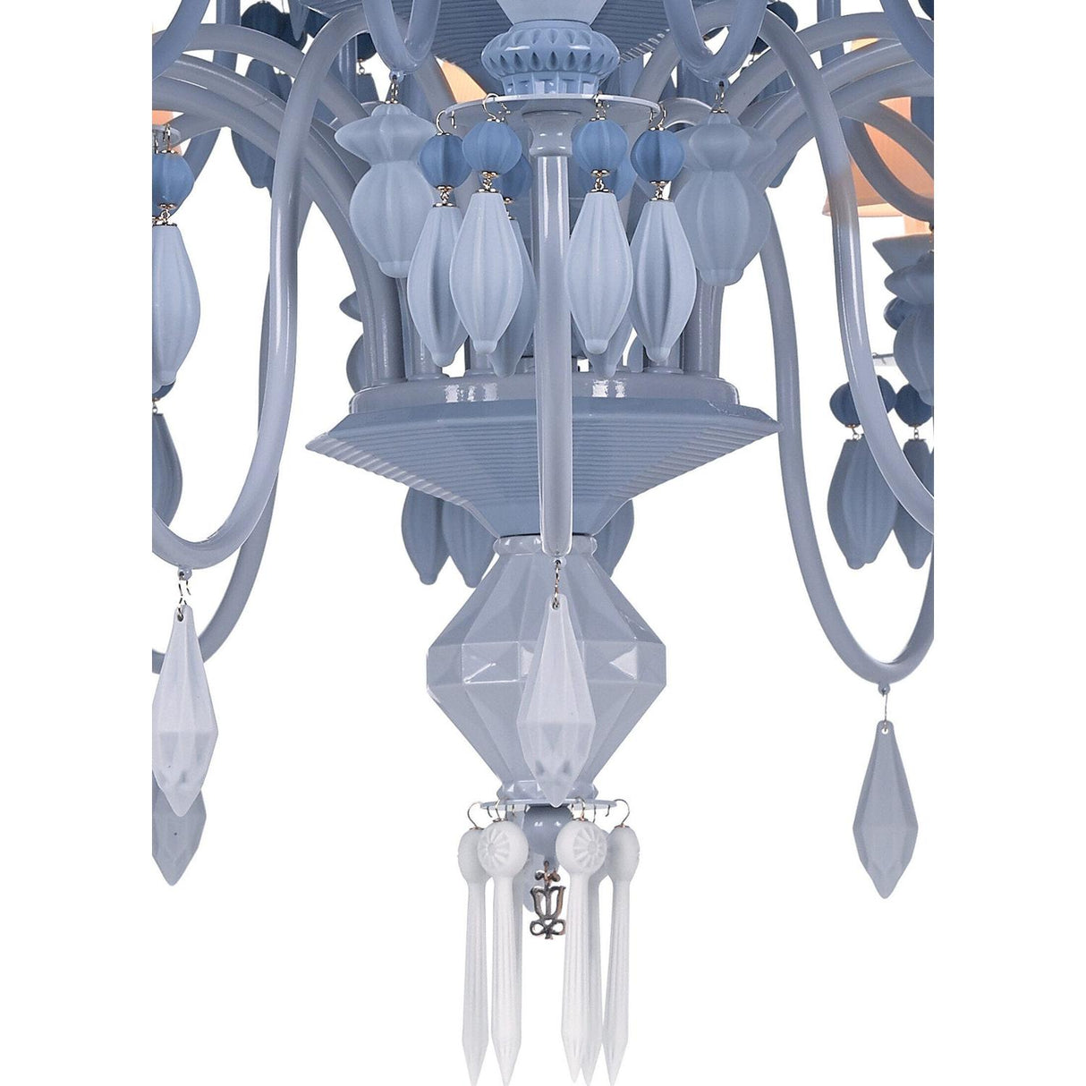 LLADRO' Chandelier Belle De Nuit 40 Luci Azzurro 150x100cm Porcellana