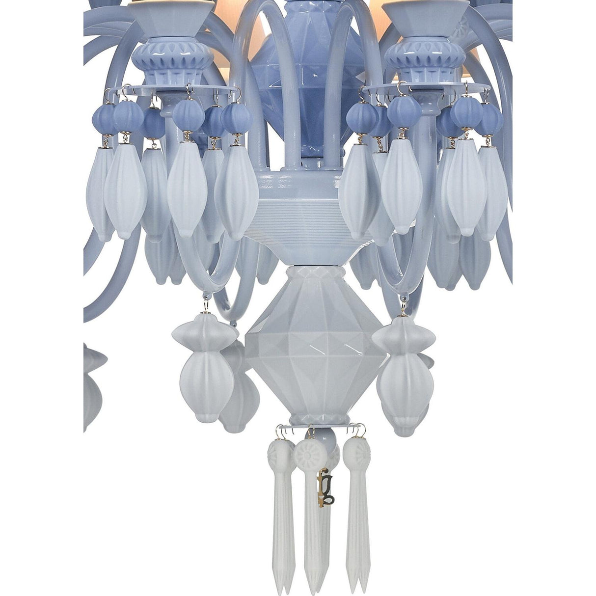 LLADRO' Chandelier Belle De Nuit 24 Luci Azzurro 125x80cm Porcellana