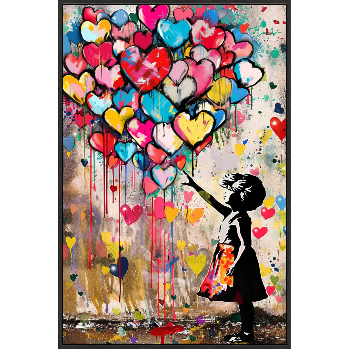Quadro Glossy Balloon Palais Royal su tela con luci LED 90x60 cm