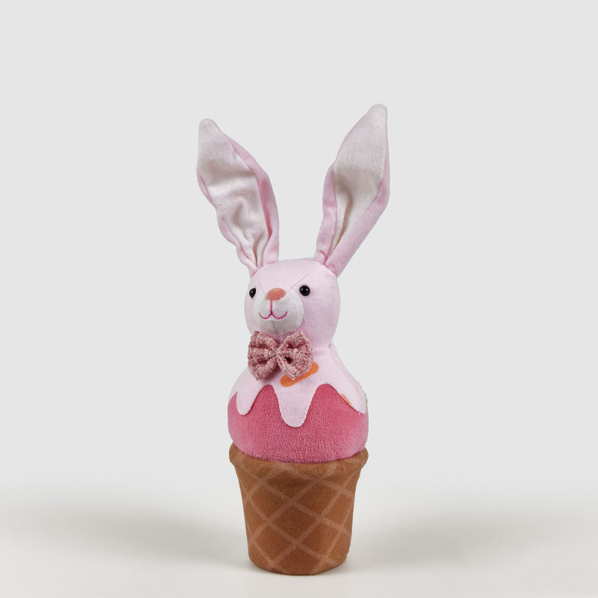 Coniglio Pasquale con gelato EDG in tessuto rosa 29x9 cm