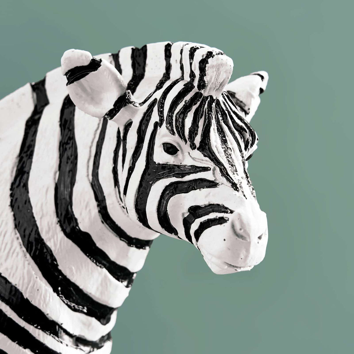 WERNS Candelabro Zebra Dipinto a Mano 45x27cm Poliresina