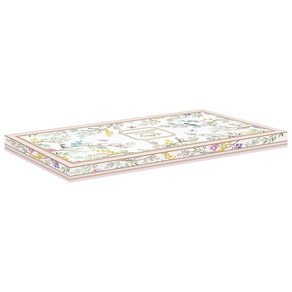 EASY LIFE Birds Melody Vassoio con Manici 35x15cm Porcellana