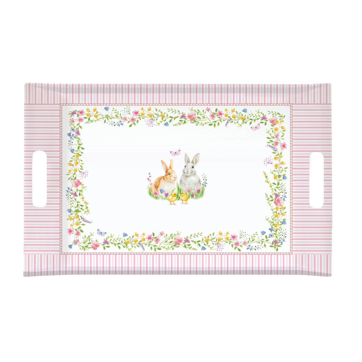 Vassoio con manici Happy Easter Easy Life in melamina decorata 47x31 cm