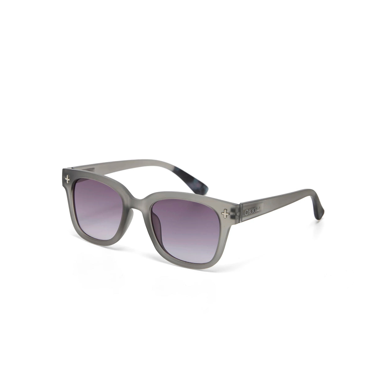 OKKIA Giovanni Occhiali da Sole Unisex Soft Touch Grigio Traslucido