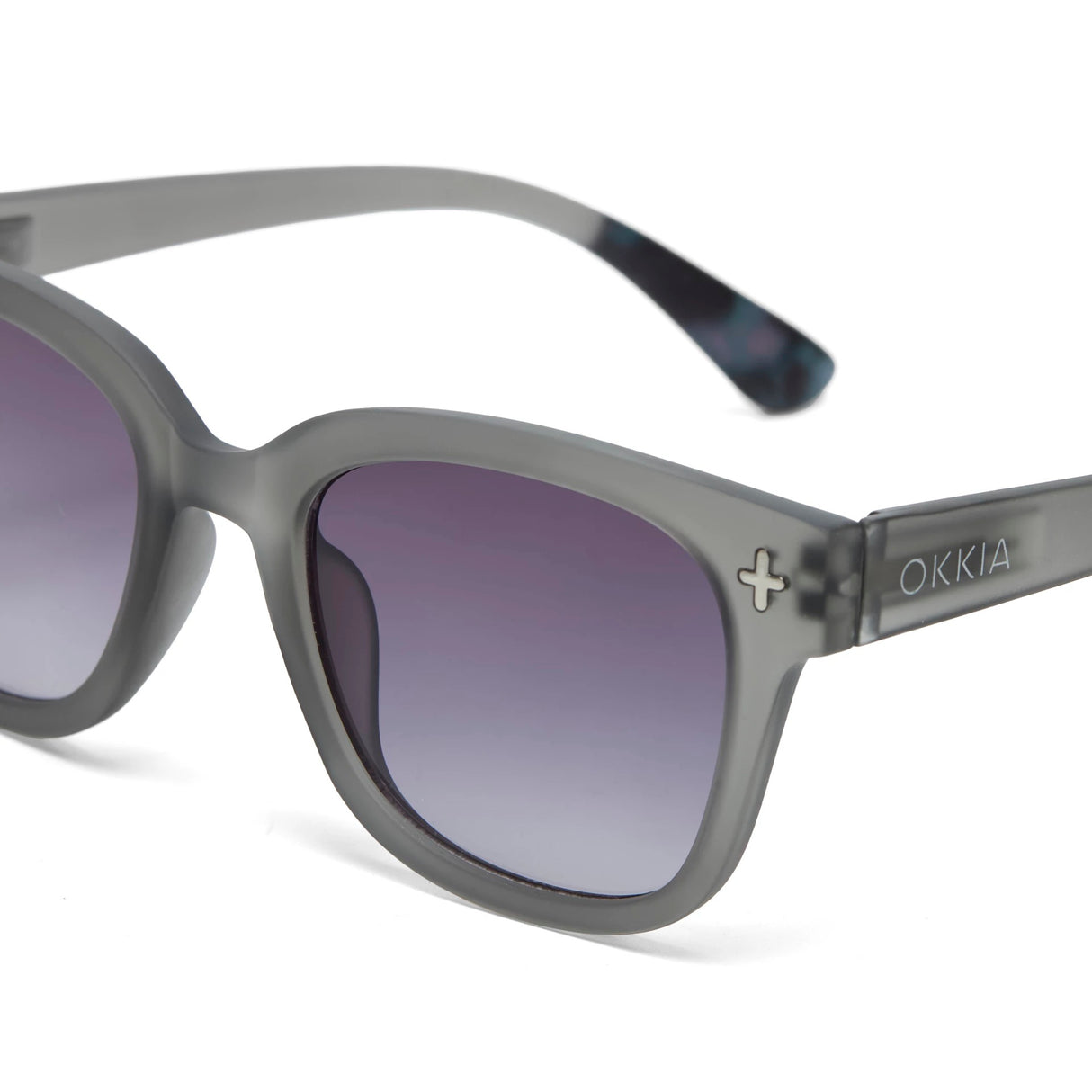OKKIA Giovanni Occhiali da Sole Unisex Soft Touch Grigio Traslucido