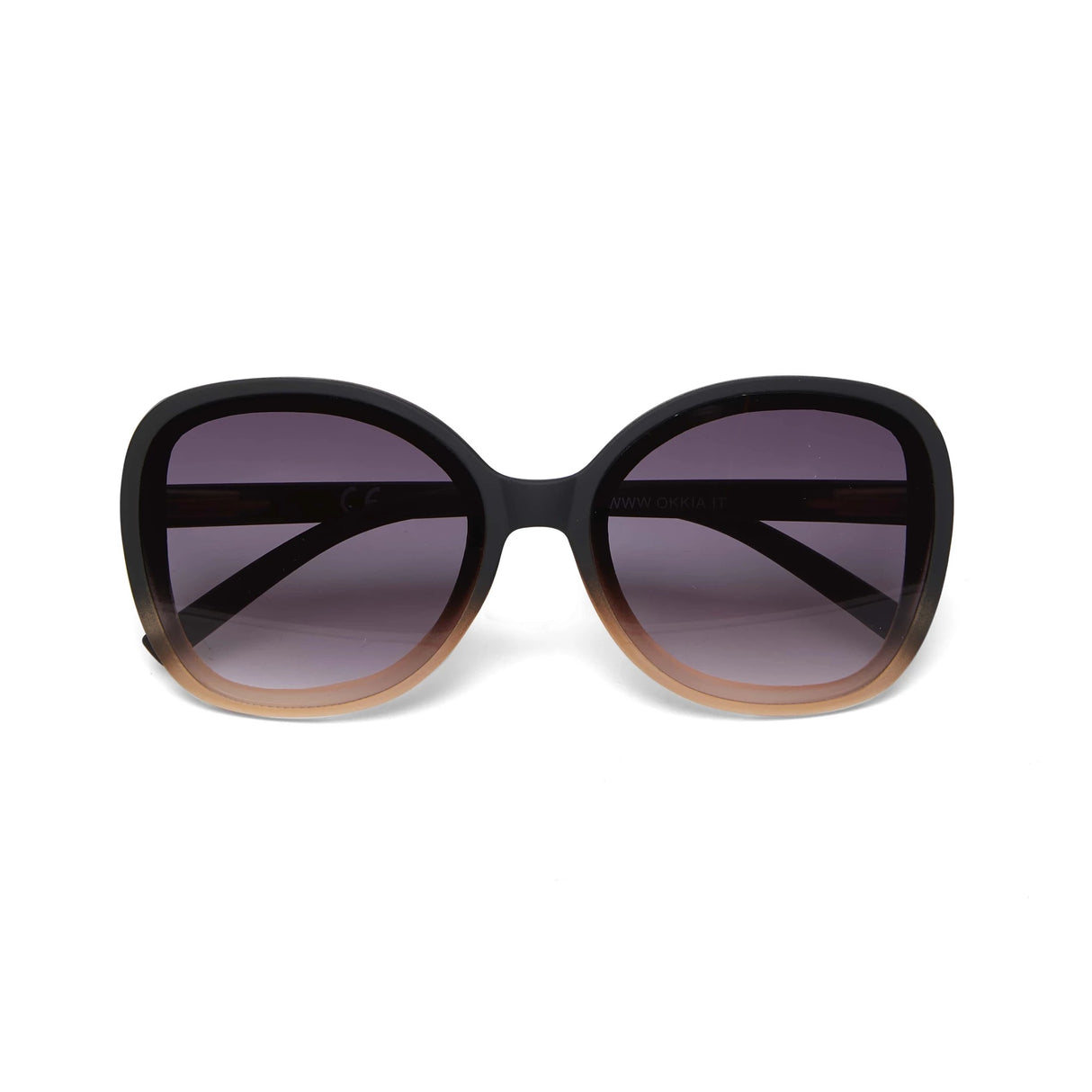 Occhiali da sole Anna Okkia montatura soft touch nero sfumato rosa