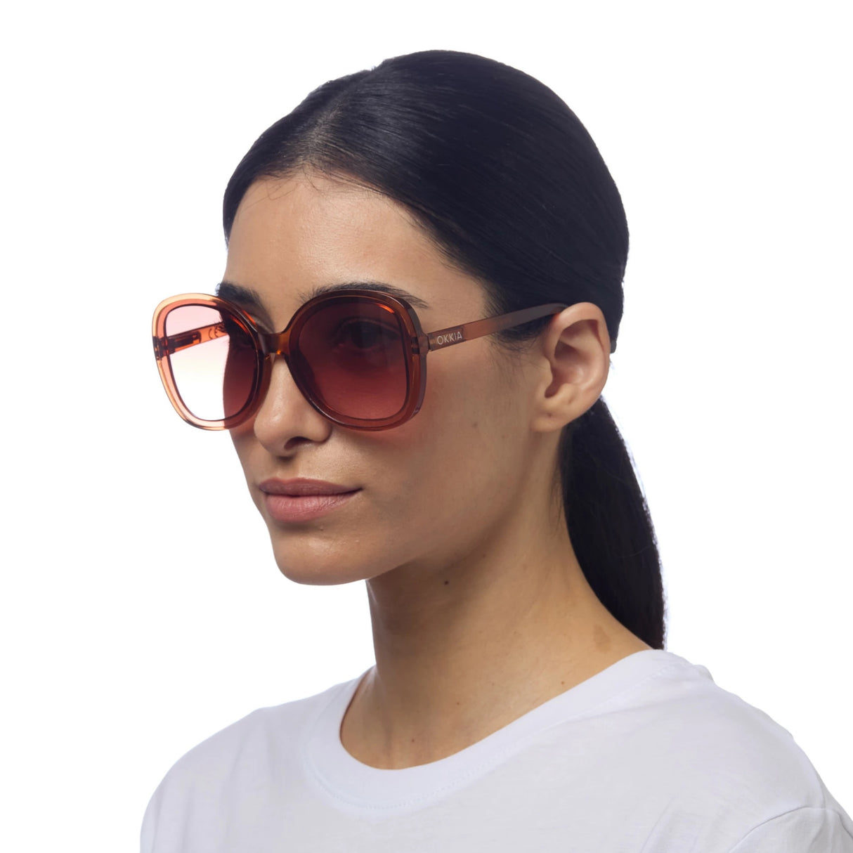 OKKIA Anna Occhiali da Sole Donna Marrone Trasparente