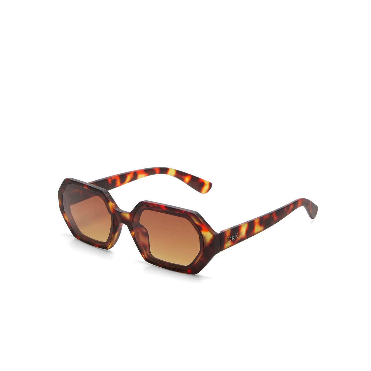 OKKIA Andrea Occhiali da Sole Unisex Esagonale Avana