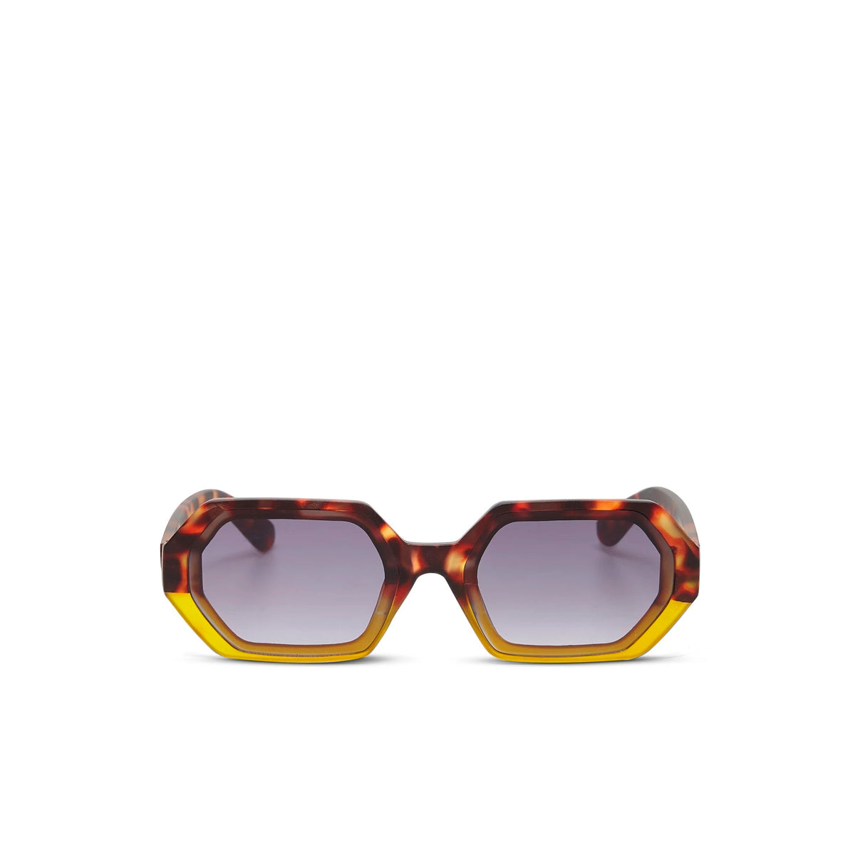 OKKIA Andrea Occhiali da Sole Unisex Esagonale Avana Giallo
