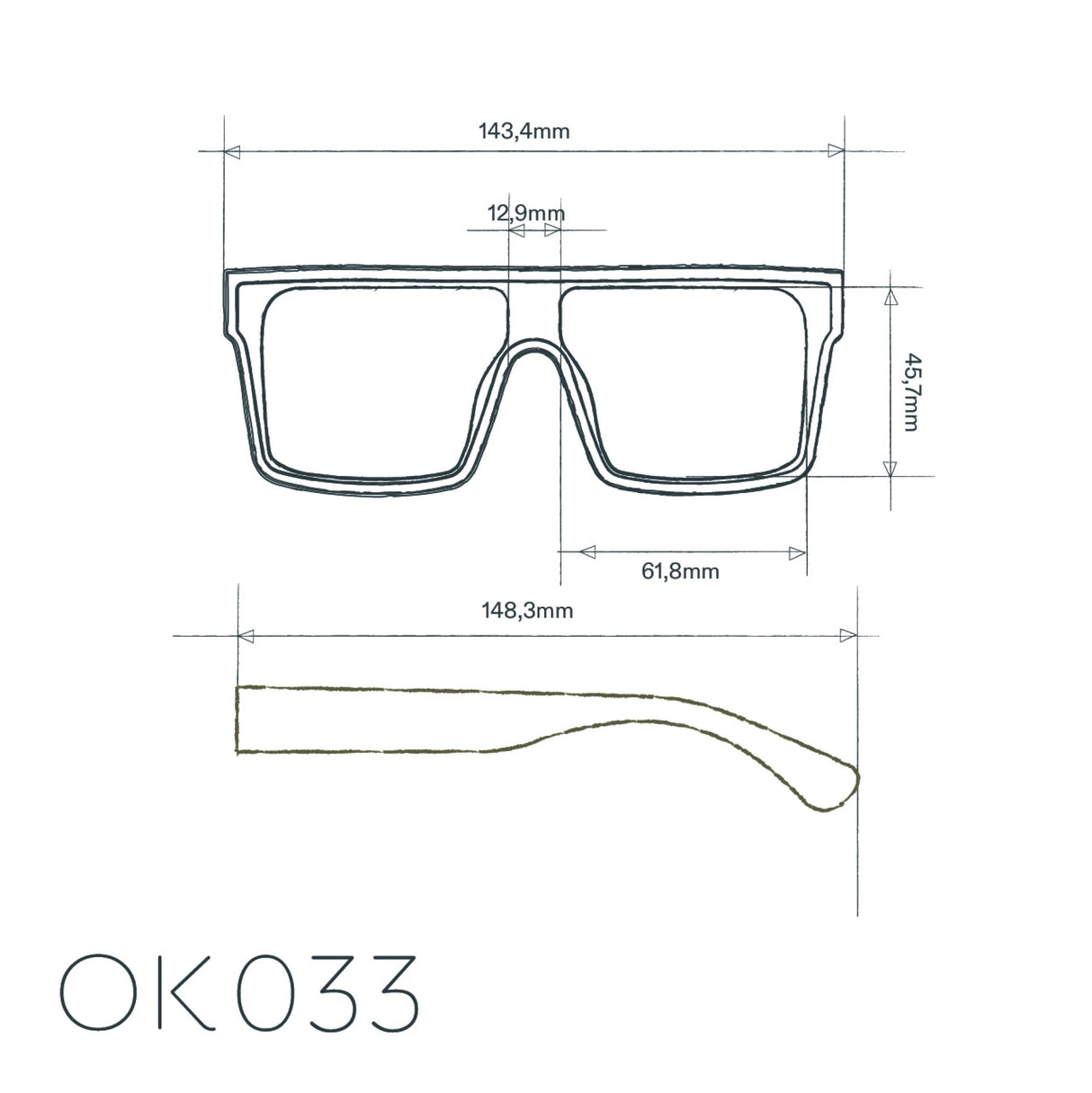 OKKIA Tokyo Occhiali da Sole Unisex Squadrato Nero
