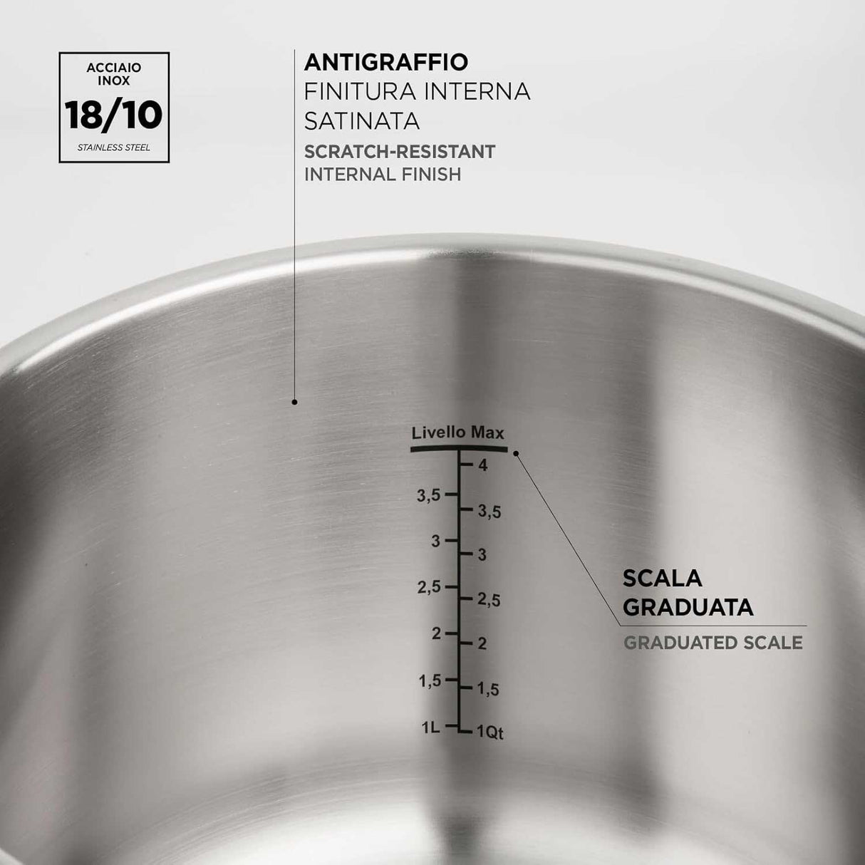 BARAZZONI Facile Dual System Pressure Cooker 4.5 L Stainless Steel 22cm