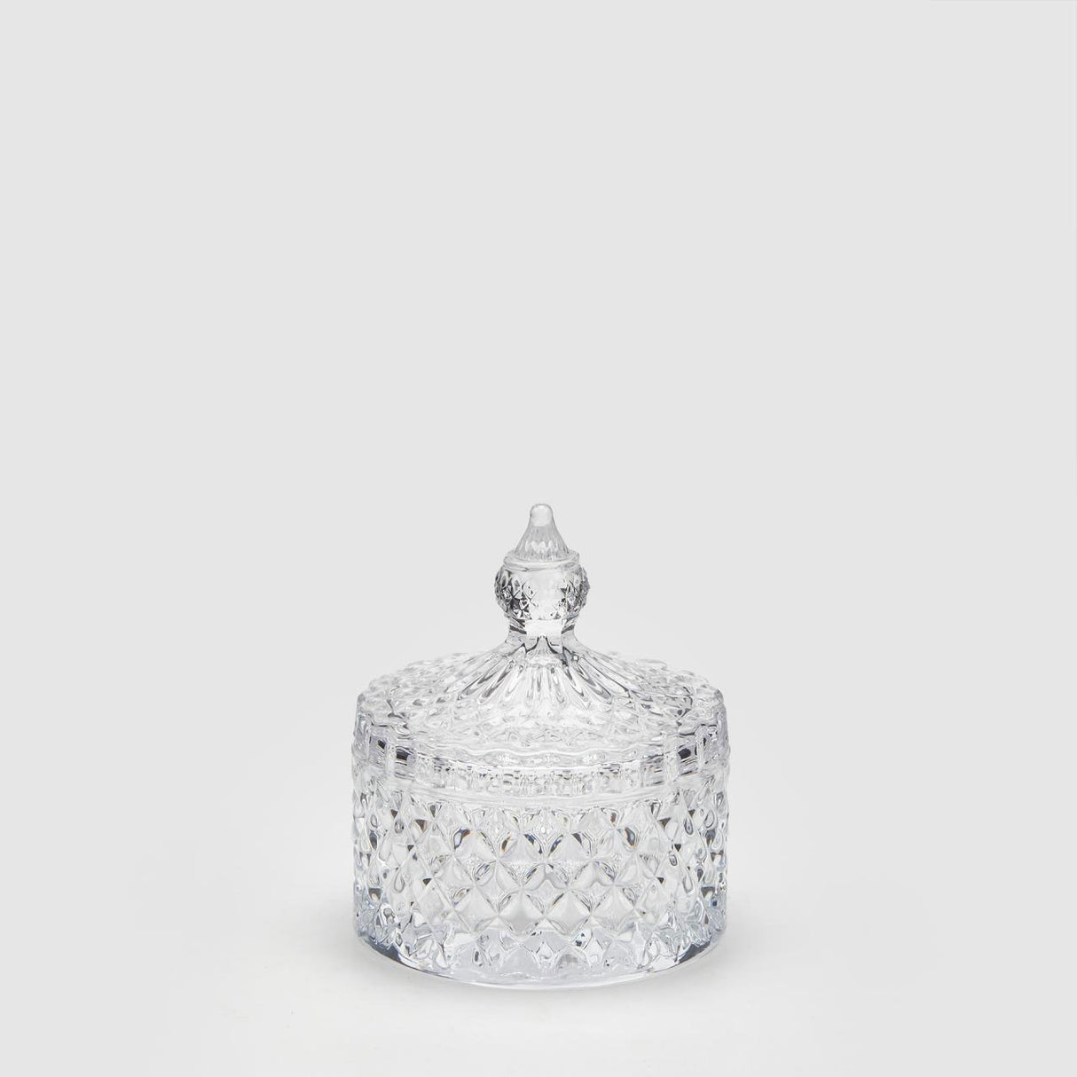 Scatola contenitore Diamond EDG in vetro trasparente sfaccettato 10x8,5 cm