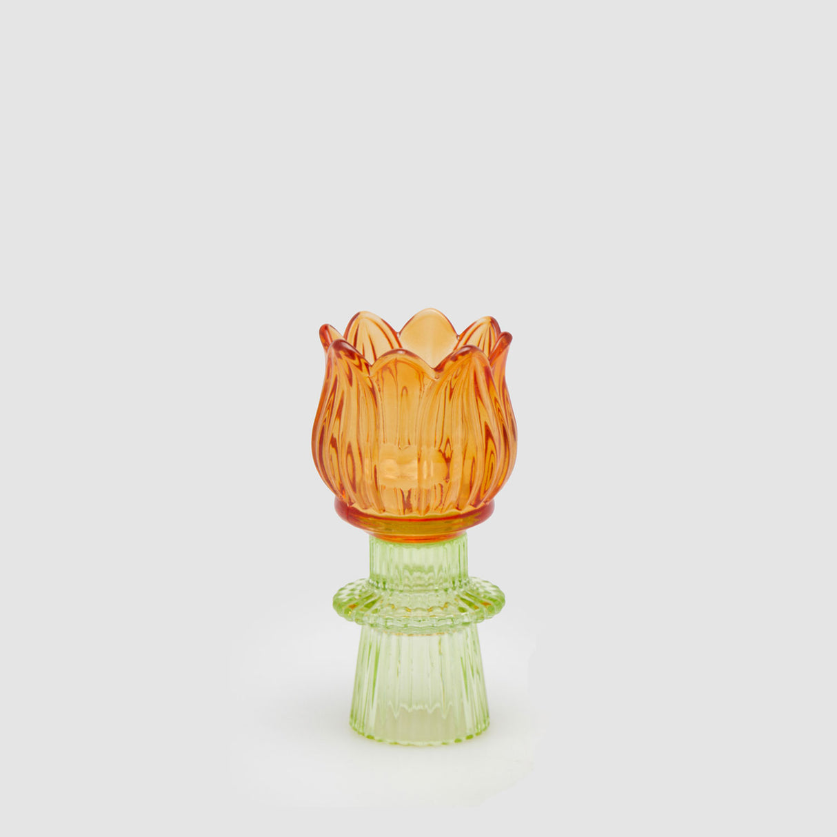 Portacandela Tulipano EDG in vetro arancio 14x7 cm