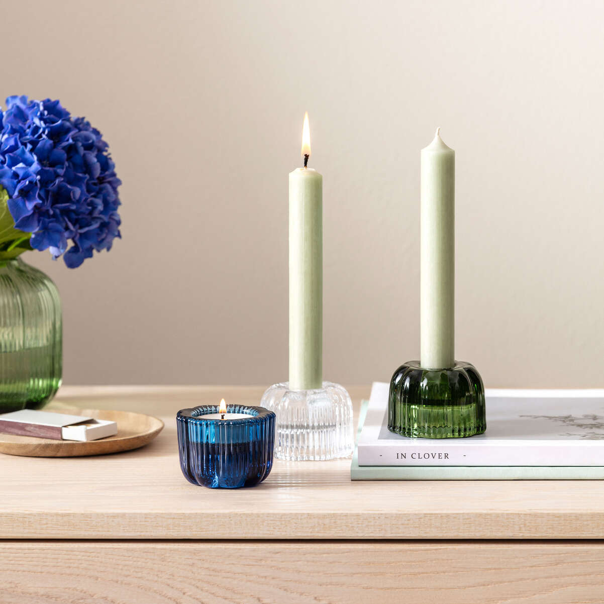VILLEROY & BOCH Fleur Vert Portacandela a Bugia 2 in 1 6x4,5cm Verde Vetro