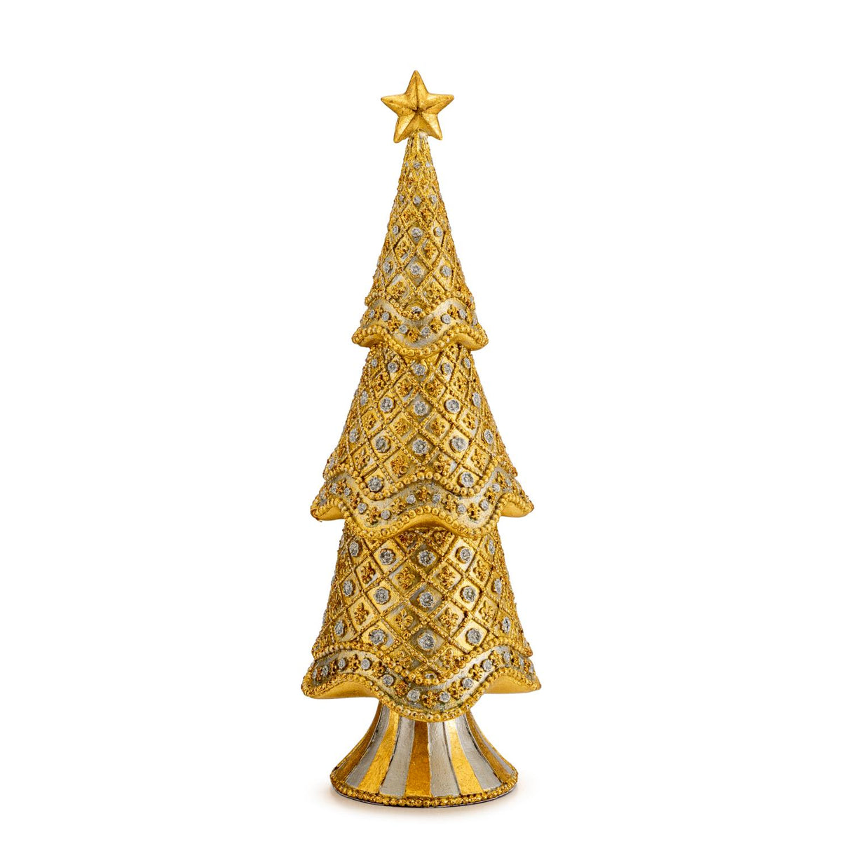 Albero di Natale Palais Royal in resina color oro 33 cm decorazione