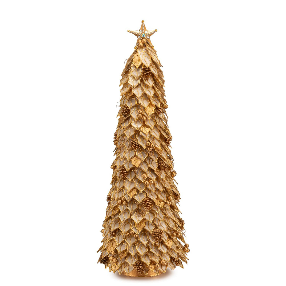 Albero di Natale Palais Royal in resina oro lucente 92x30 cm