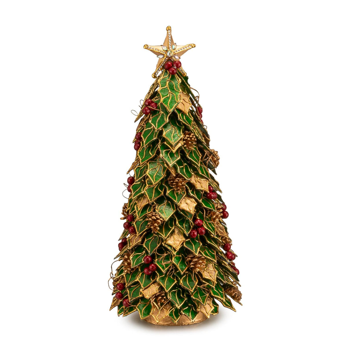 Albero di Natale Foglie Palais Royal in resina con dettagli madreperla