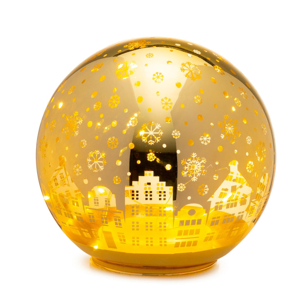 Palla di Natale Palais Royal in vetro 15 cm con luce LED interna