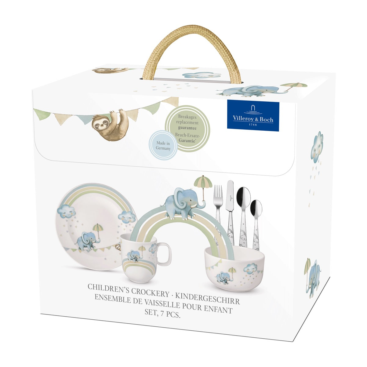 VILLEROY & BOCH Boho Kids Walk Like an Elephant Set Pappa Bimbo 7 Pezzi Porcellana