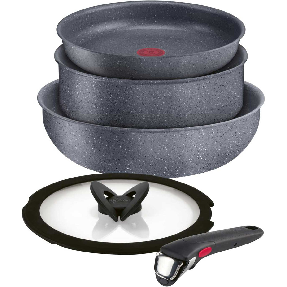 Set pentole Ingenio Mineralis Lagostina alluminio effetto marmorizzato 5 pezzi