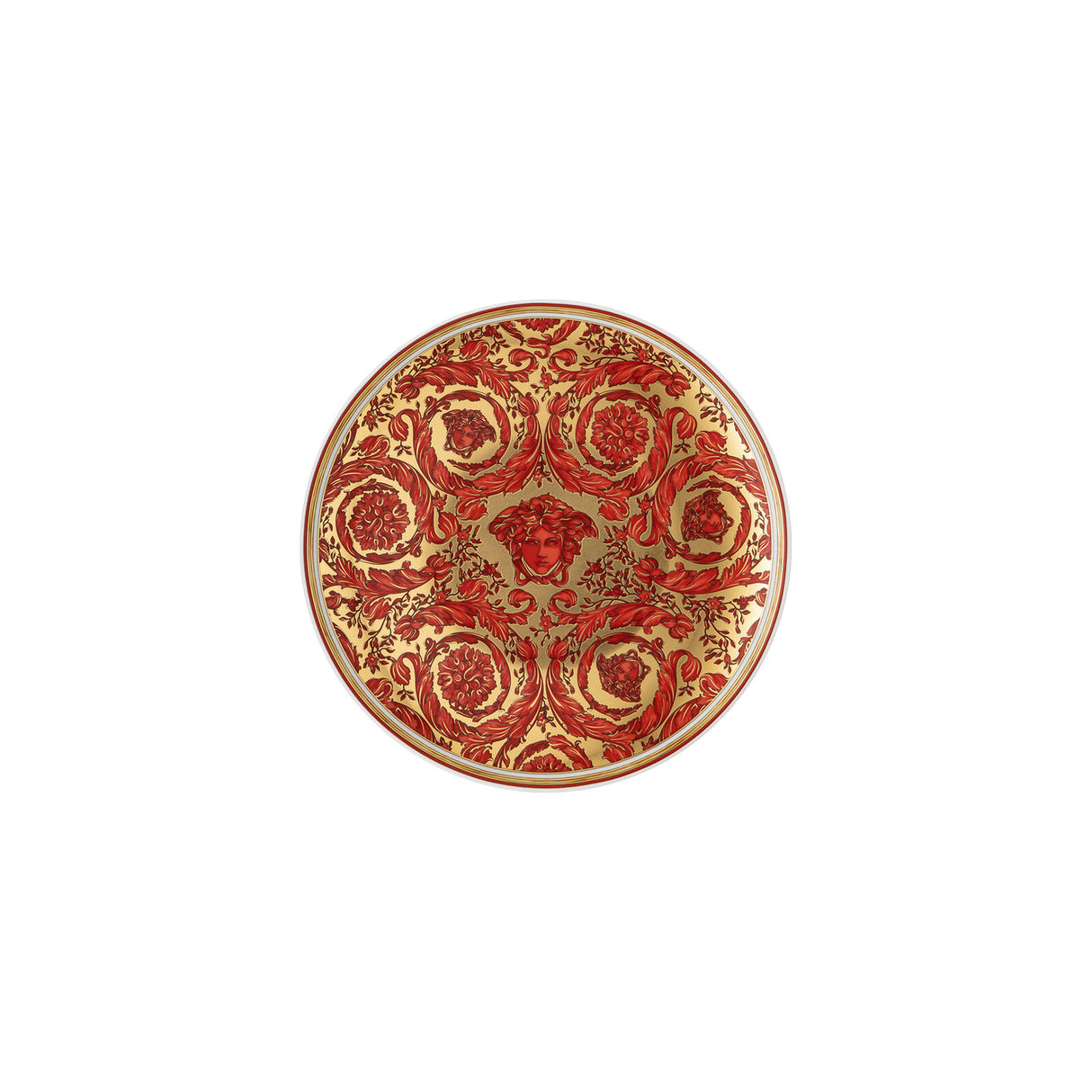 Piatto decorativo Medusa Garland Versace in porcellana rossa 17 cm