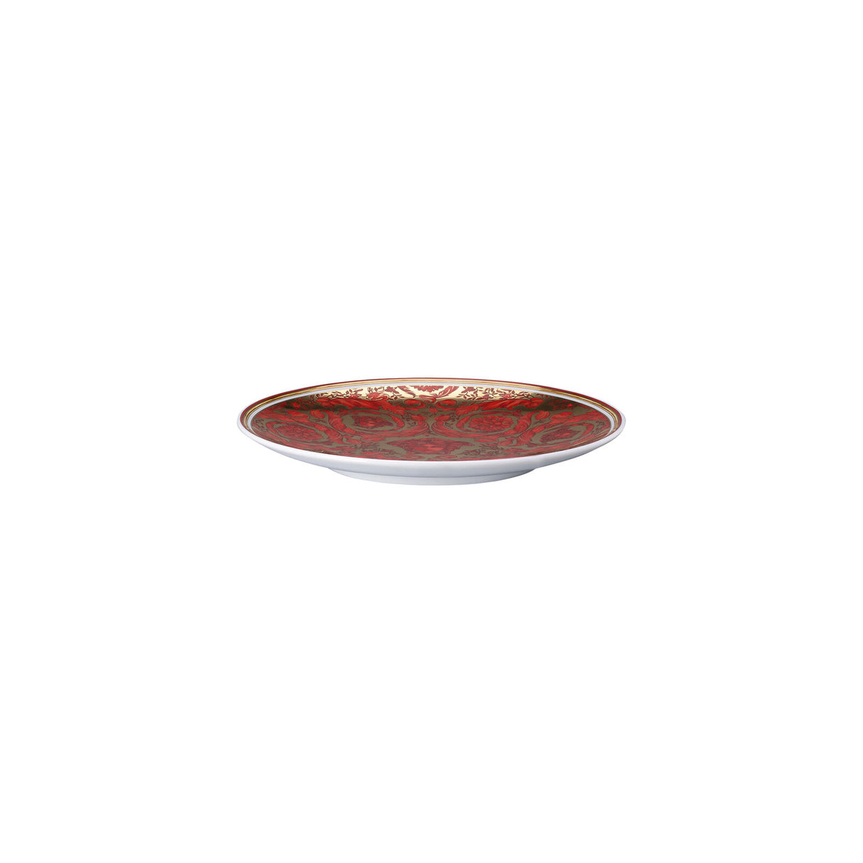 VERSACE Medusa Garland Rosso e Oro Piatto 17cm Porcellana