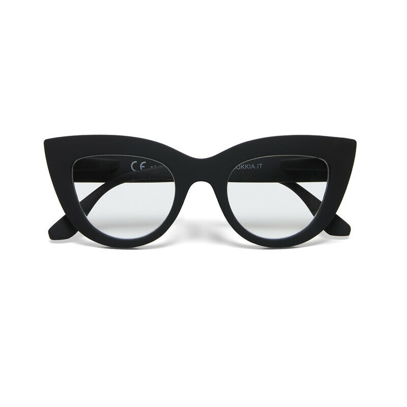 OKKIA Claudia Big Cat Eye Occhiali da Lettura Donna Nero +1.00