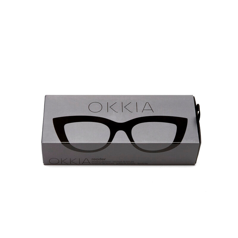 OKKIA Claudia Big Cat Eye Occhiali da Lettura Donna Nero +1.00