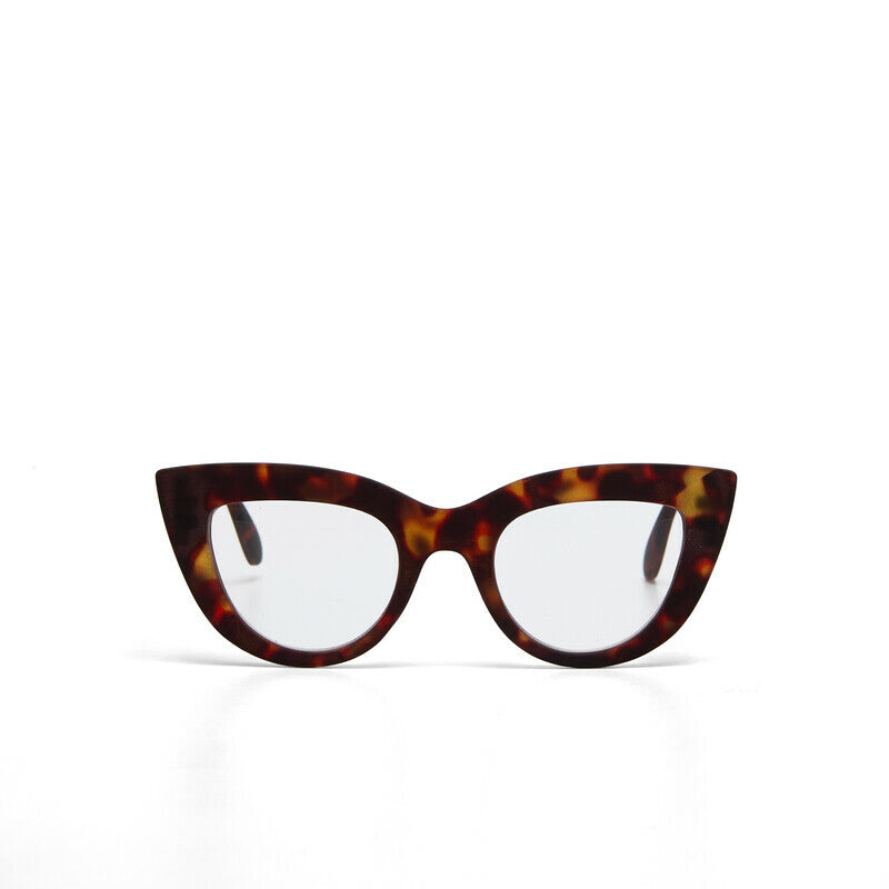 OKKIA Claudia Big Cat Eye Occhiali da Lettura Donna Avana +2.50