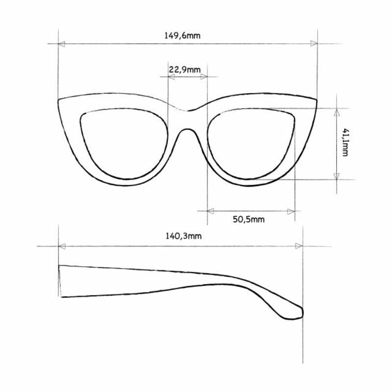 OKKIA Claudia Big Cat Eye Occhiali da Lettura Donna Avana +2.50