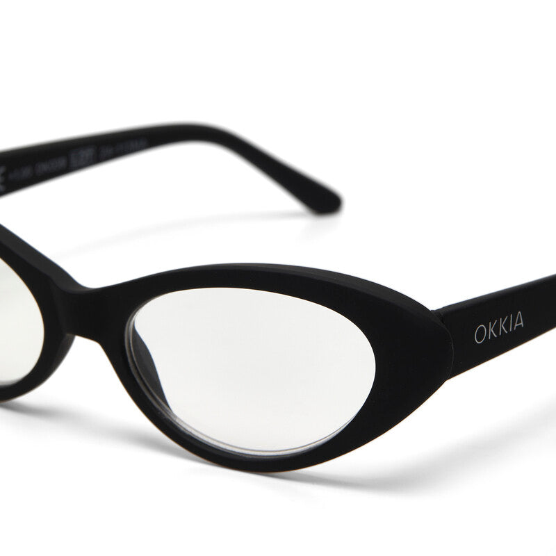 OKKIA Lina Small Cat Eye Occhiali da Lettura Donna Nero +1.50