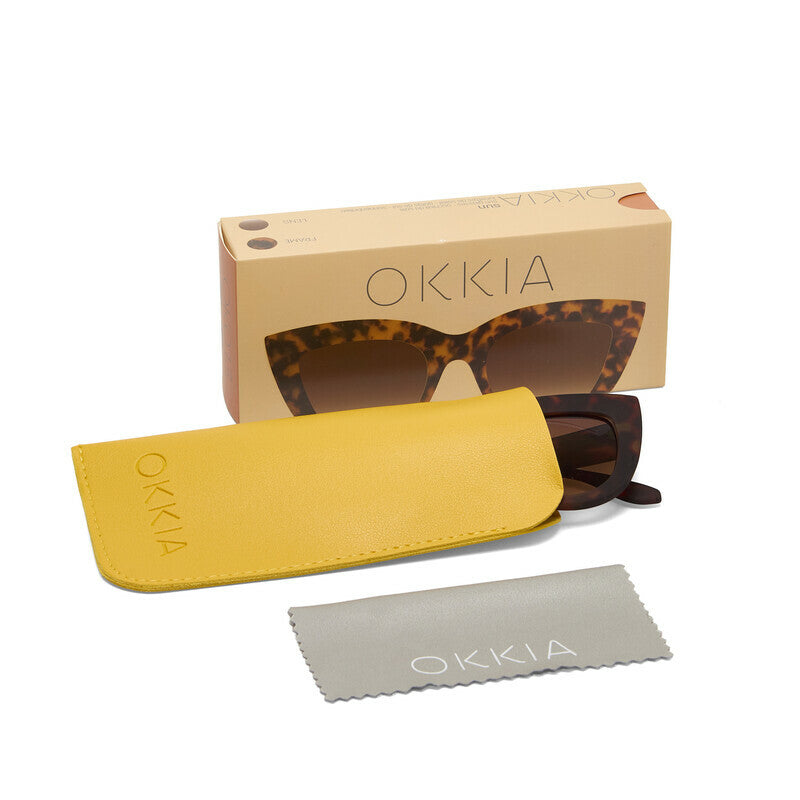 OKKIA Claudia Occhiali da Sole Donna Big Cat Eye Avana