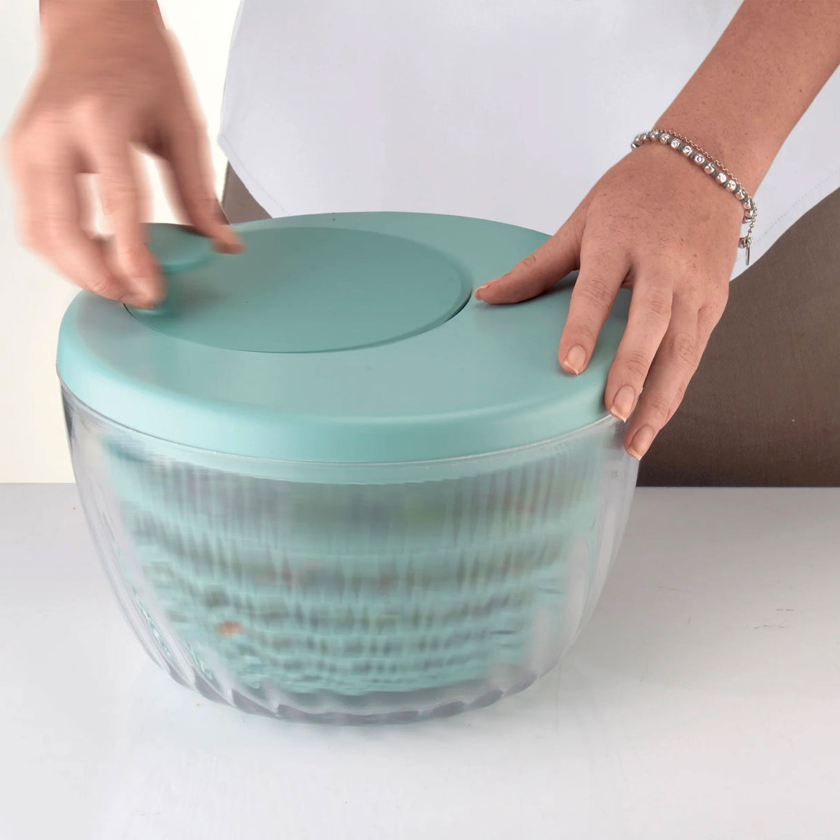 GUZZINI Preparation Centrifuga per Insalata Spin&Store 5L Verde in Plastica