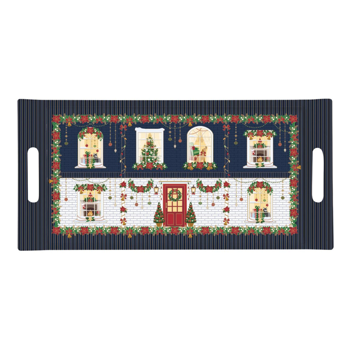 Vassoio con manici Festive Avenue Easy Life in melamina blu 40x19 cm