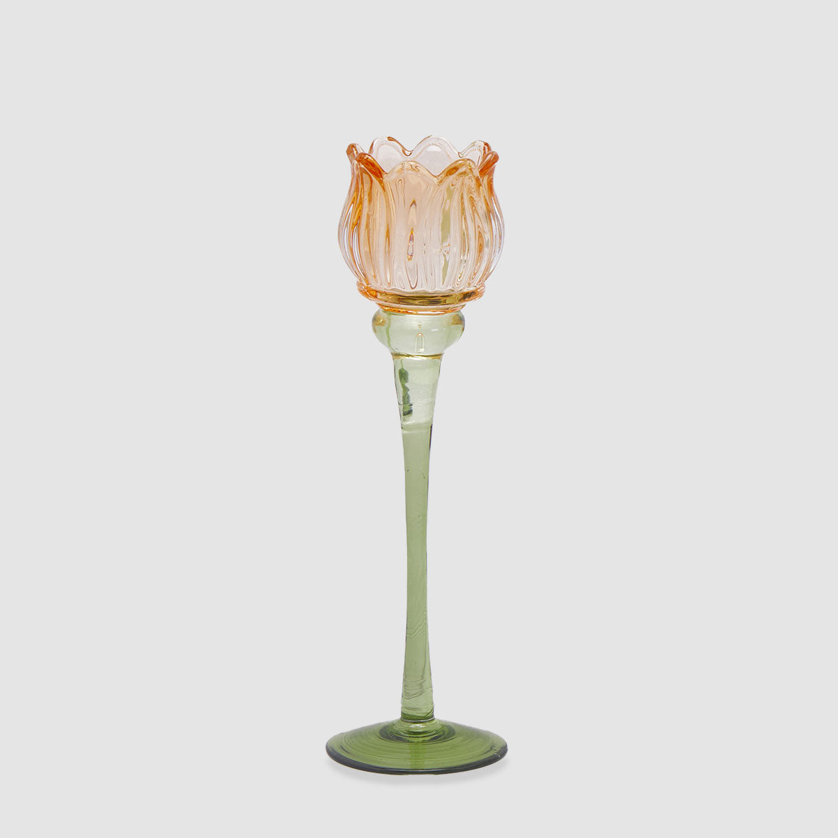 EDG Enzo De Gasperi Portacandela Tulipano 28x8cm Arancio in Vetro