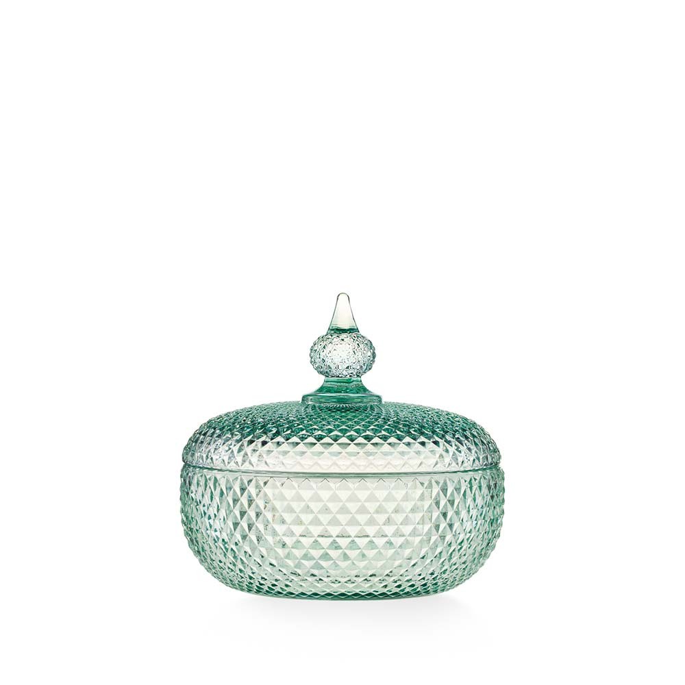 Scatola portabonbon Emò Italia in vetro verde 12,5x14 cm