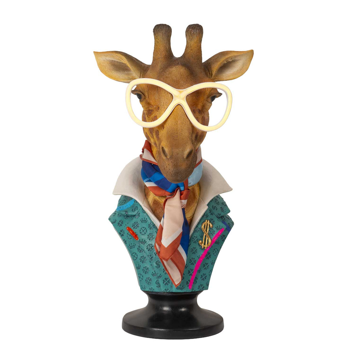 Busto Giraffa Elisabetta Palais Royal in resina con LED 45 cm