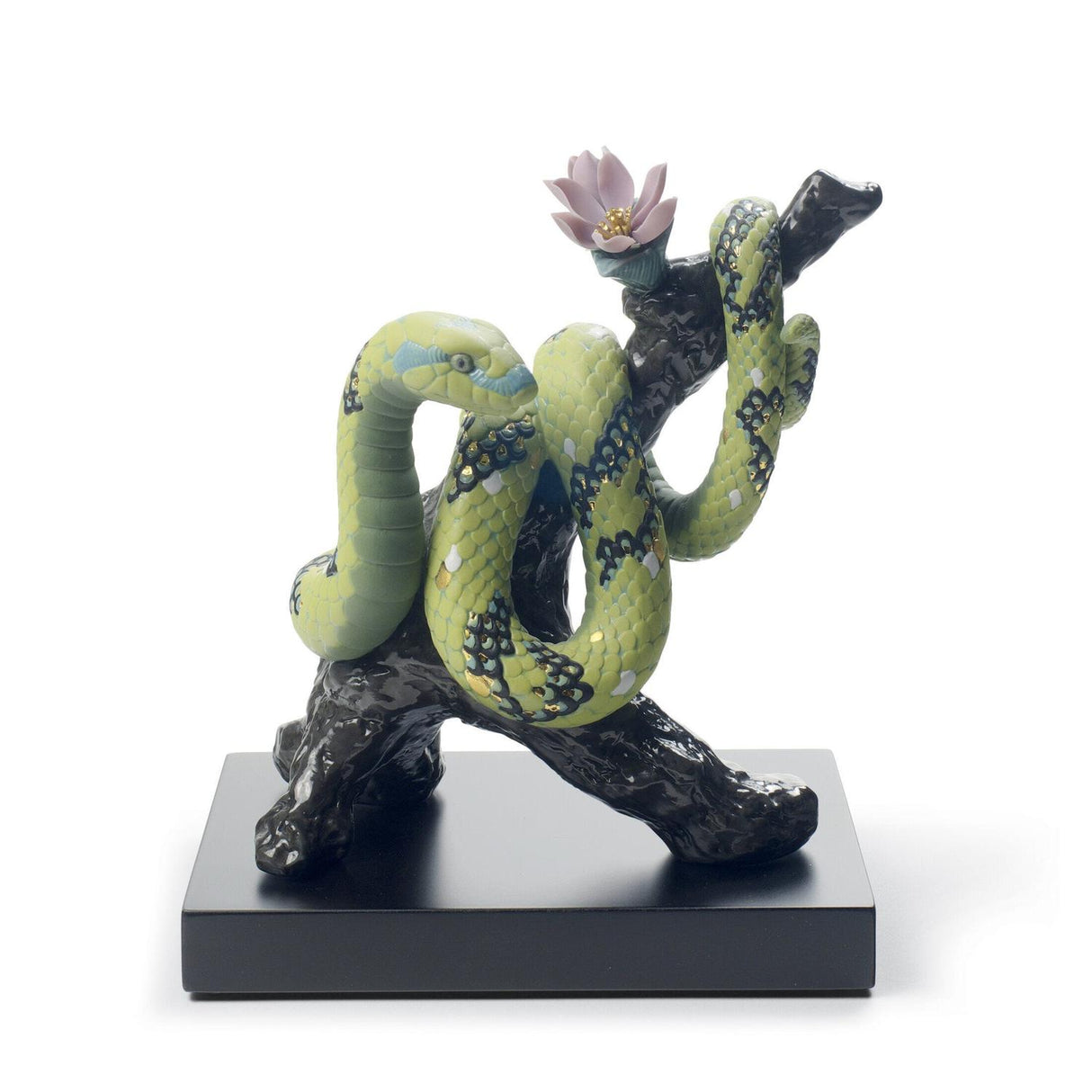 Scultura Il Serpente Lladrò in porcellana finitura lucida 19x18 cm