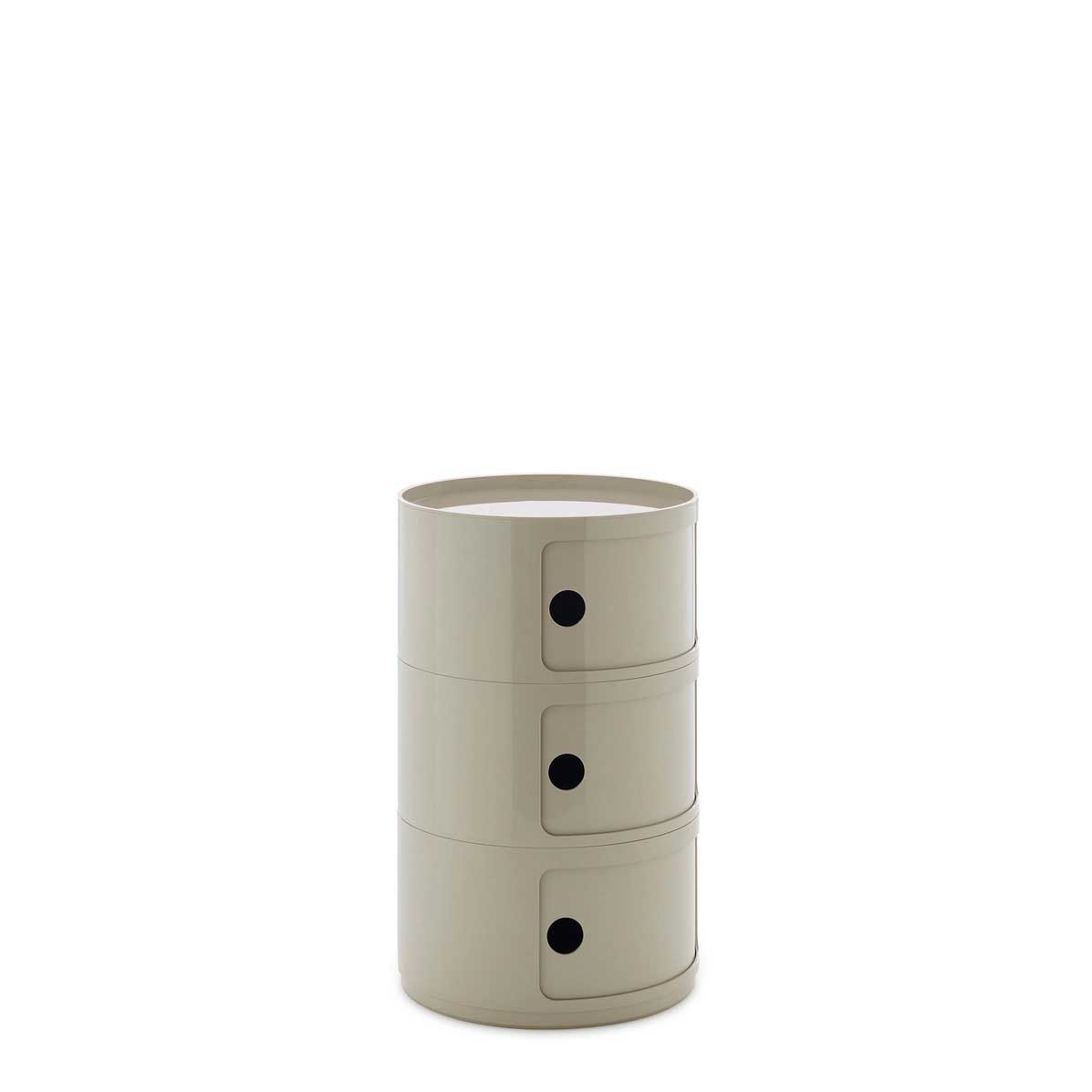 KARTELL Componibili New Big Contenitore 3 Cassetti 42x69,5cm Tortora Lucido