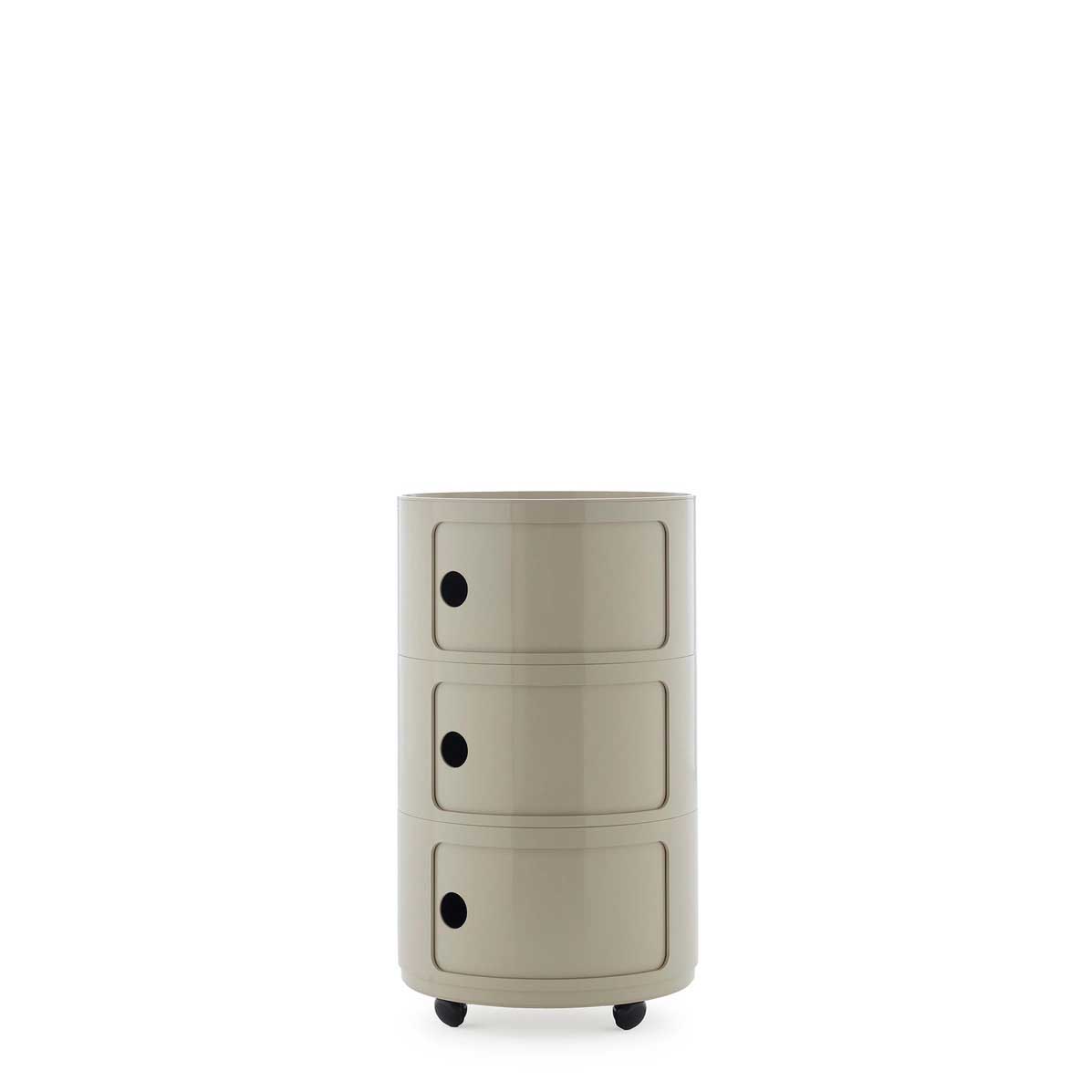 KARTELL Componibili New Big Contenitore 3 Cassetti 42x69,5cm Tortora Lucido