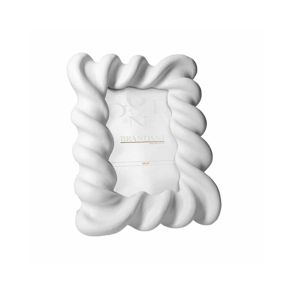BRANDANI Portafoto Candy Bianco Interno 10x15cm Poliresina