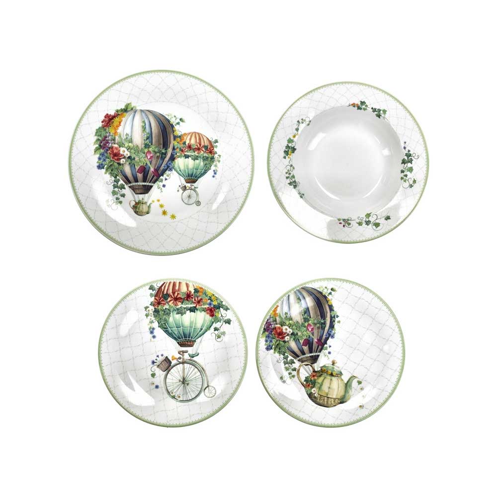 Servizio piatti Wonderland Brandani in porcellana bianca 18 pezzi