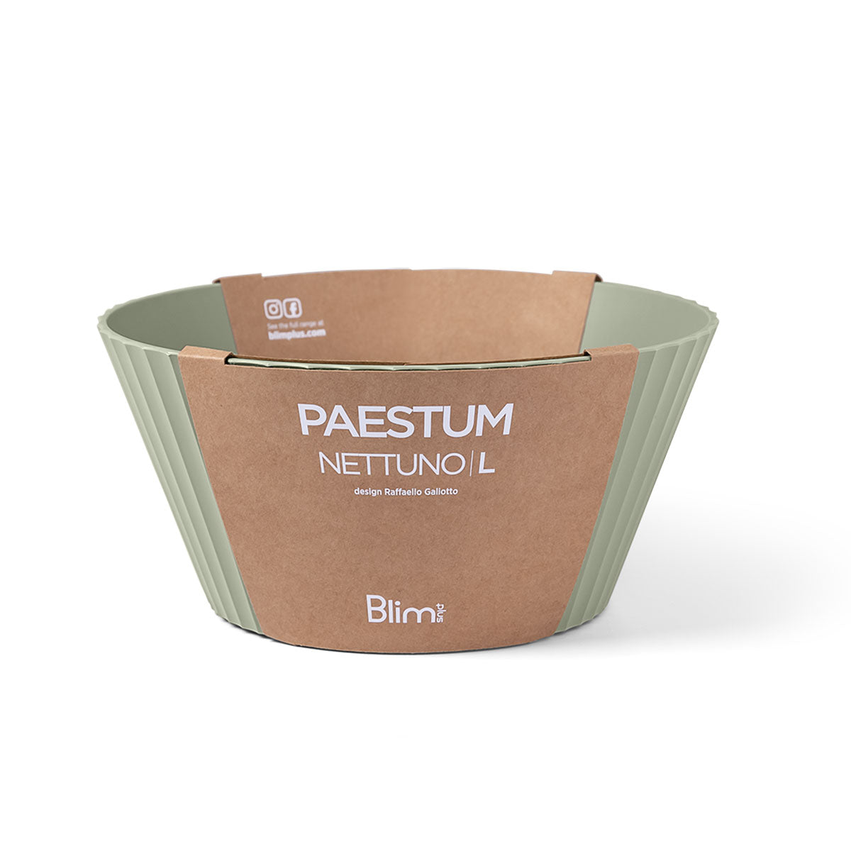 BLIM PLUS Ciotola Coppa Insalatiera Nettuno L 25cm Forest Medium Verde Made in Italy 100% Riciclabile