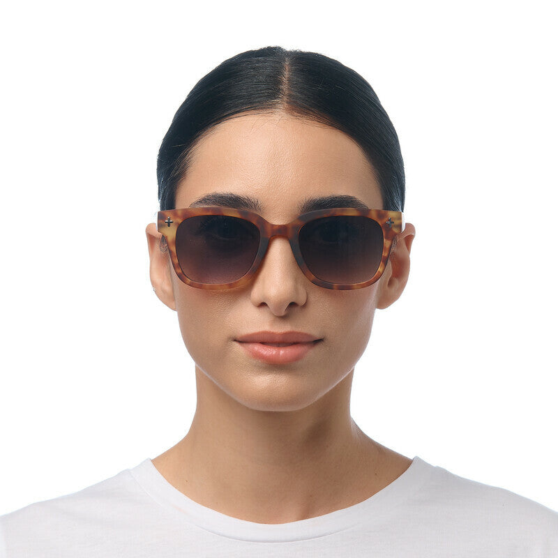 OKKIA Giovanni Occhiali da Sole Unisex Soft Touch Sahara Havana Lenti Verdi