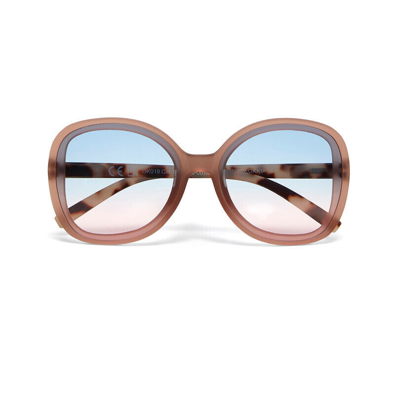 OKKIA Anna Occhiali da Sole Donna Pink Avana Gradiente Blu Rosa