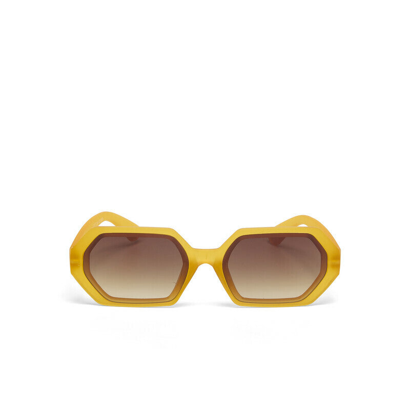 OKKIA Andrea Occhiali da Sole Unisex Esagonale Giallo Gradiente Marrone