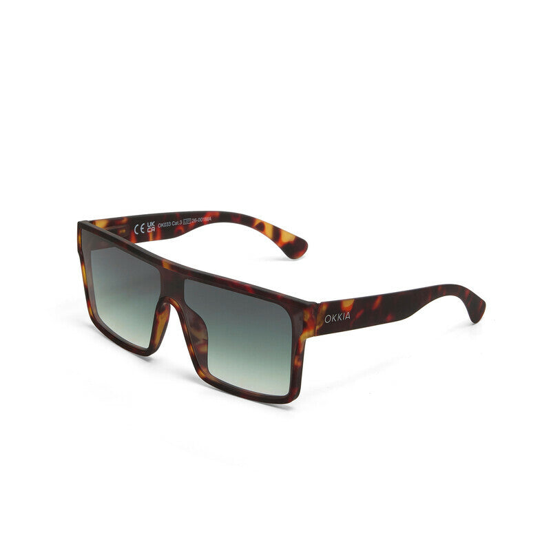 OKKIA Tokyo Occhiali da Sole Unisex Squadrato Avana Verde