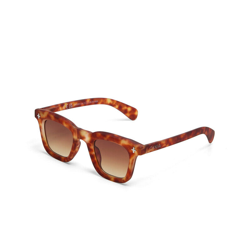 OKKIA Firenze Occhiali da Sole Unisex Rotondo Sahara Avana